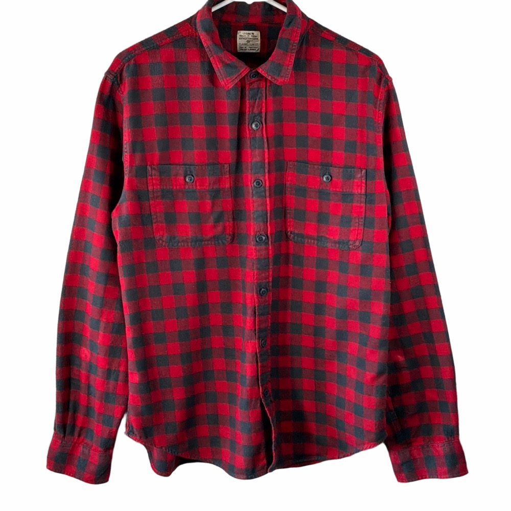 J. Crew Red and Black Plaid Men's Shirt